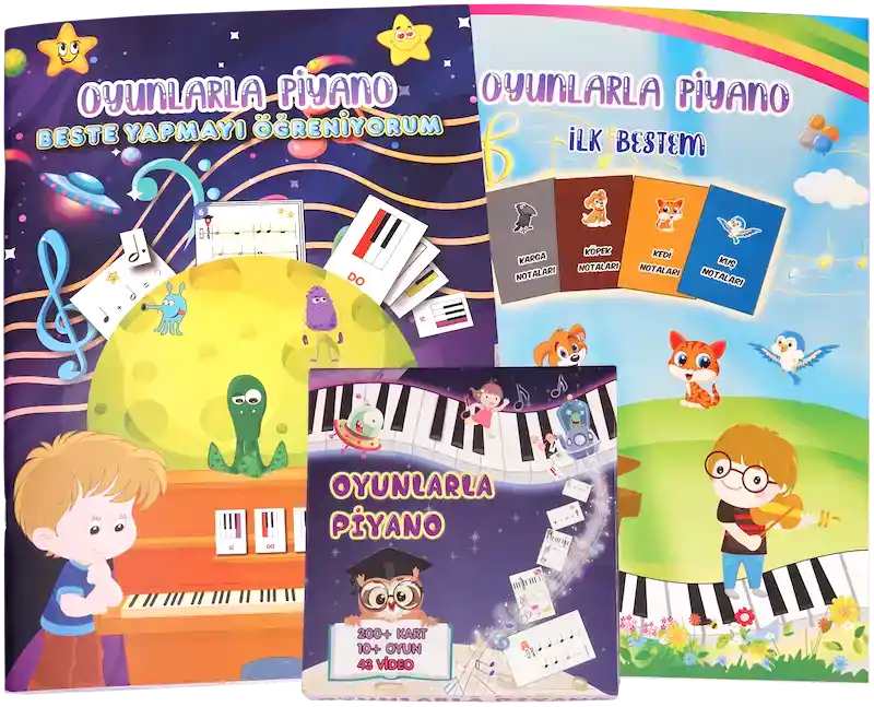 Oyunlarla Piyano kitap seti ve içerikleri